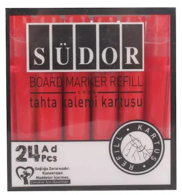 SÜDOR TAHTA KALEMİ KARTUŞLU KIRMIZI MB05-3