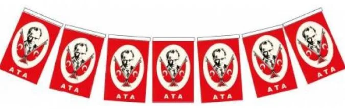 BUKET BAYRAK İPLİ BÜYÜK ATA 11x18 CM 40 LI BKT-303