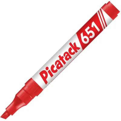 PICATACK PERMANENT MARKER 651 KESİK UÇ KIRMIZI KX017C