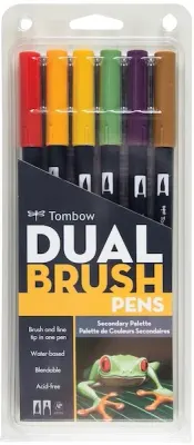 TOMBOW AB-T DUAL BRUSH PEN GRAFİK KALEMİ  SETİ 6 RENK SECONDARY (163) T-AB-T-6CSE