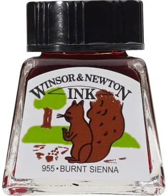 W&N ÇİZİM MÜREKKEBİ DRAWING INK 14 ML BURNT SIENNA 074 WN-1005074