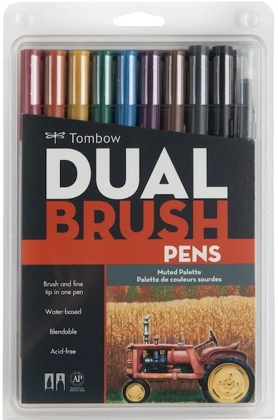 TOMBOW AB-T DUAL BRUSH PEN GRAFİK KALEMİ SETİ 10 RENK MUTED T-AB-T-10CMU