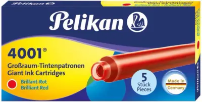 PELİKAN DOLMA KALEM KARTUŞU UZUN KIRMIZI GTP5