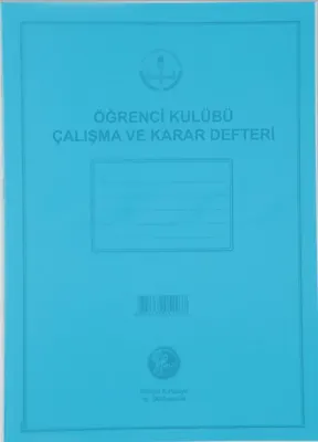 DİLMAN ÖĞRENCİ KULUBÜ ÇALIŞMA VE KARAR DEFTERİ PP KAPAK 20x28 16 YP 5322 (Best)