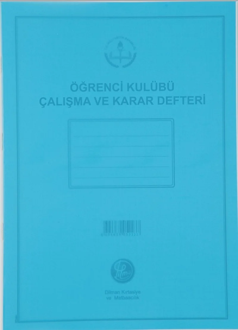 DİLMAN ÖĞRENCİ KULUBÜ ÇALIŞMA VE KARAR DEFTERİ PP KAPAK 20x28 16 YP 5322 (Best)