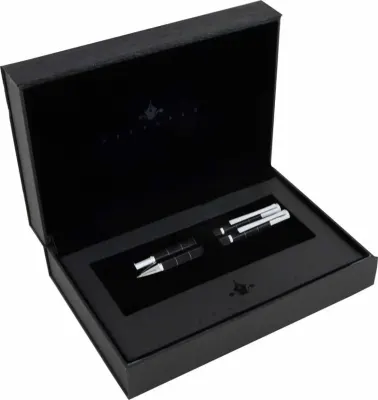 STEELPEN DOLMA KALEM+TÜKENMEZ KALEM SET ACTIVE SERİSİ SLAYT SİYAH 1001