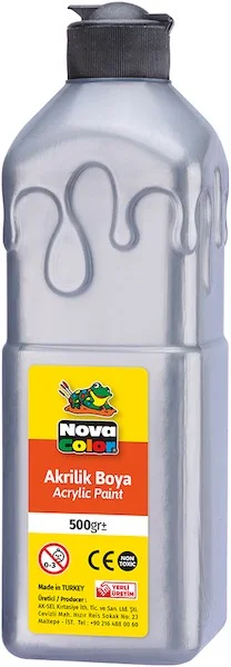 NOVA COLOR AKRİLİK BOYA 500 GR GÜMÜŞ NC-671 (Best)