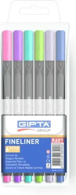 GIPTA FINELINER 0,4 MM 6 RENK PVC K601