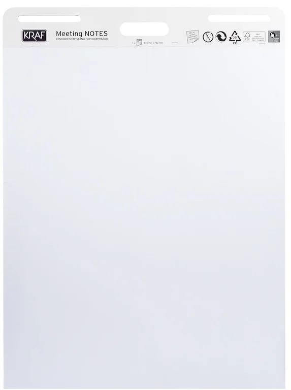 KRAF FLIPCHART KAĞIDI YAPIŞKANLI 635x762mm 30 YP