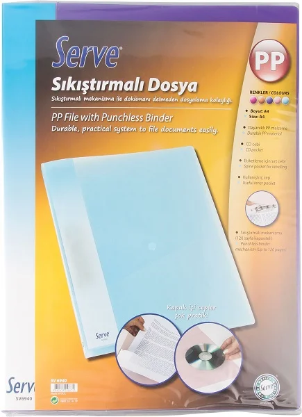 SERVE SIKIŞTIRMALI DOSYA PEMBE SV-6940-PMB