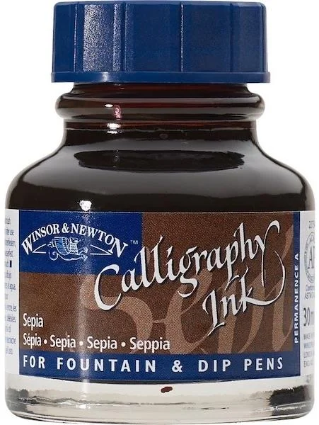 W&N KALİGRAFİ MÜREKKEBİ CALLIGRAPHY INK 30 ML SEPIA 609 WN-1111609