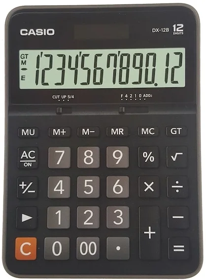 CASIO HESAP MAKİNESİ MASAÜSTÜ DX-12B-BK 12 HANE