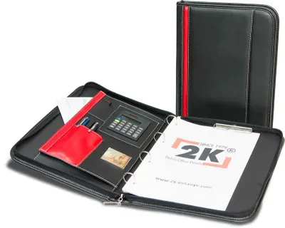 2K ORGANİZER DİPLOMAT A4 SUNİ DERİ ÇİFT MEKANİZMALI HESAP MAKİNELİ 555-1