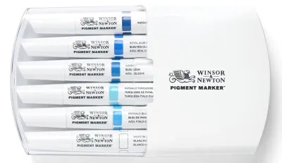 W&N PIGMENT MARKER SET 6 RENK BLUE TONES (MAVİ TONLAR) WN-0290044