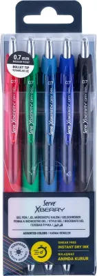 SERVE JEL KALEM XBERRY 0.7 SET 5 Lİ PET SV-XBRGELY0.7B5KRPA