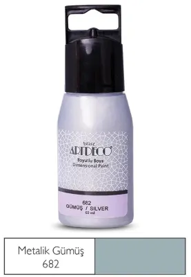 ARTDECO BOYUTLU BOYA METALİK 60 ML GÜMÜŞ Y-040C-682