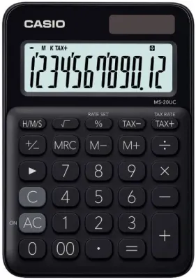 CASIO HESAP MAKİNESİ MASAÜSTÜ MS-20UC-BK 12 HANE