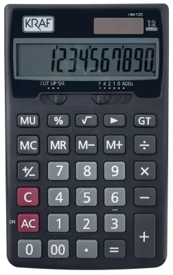 KRAF HESAP MAKİNESİ MASAÜSTÜ 12 HANE HM-135