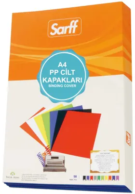 SARFF CİLT KAPAĞI A4 450M PVC OPAK TURUN. 50Lİ 15201123