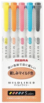 ZEBRA FOSFORLU KALEM MILDLINER SET 5C-N MILD 5C-N