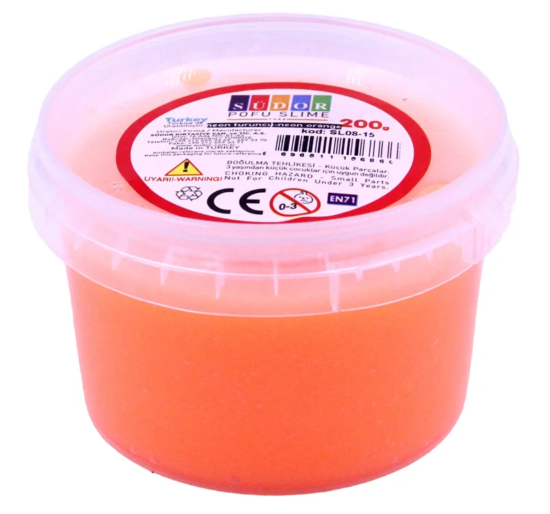 SÜDOR SLIME 200 ML POFU FOSFORLU TURUNCU SL08-15
