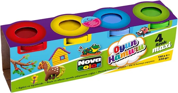NOVA COLOR OYUN HAMURU SET 4 LÜ 500 GR NC-4105 (Best)