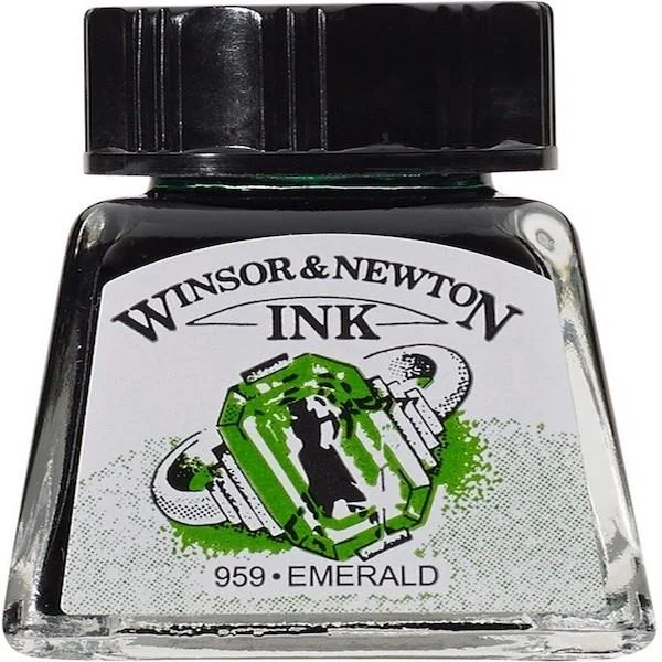 W&N ÇİZİM MÜREKKEBİ DRAWING INK 14 ML EMERALD 235 WN-1005235