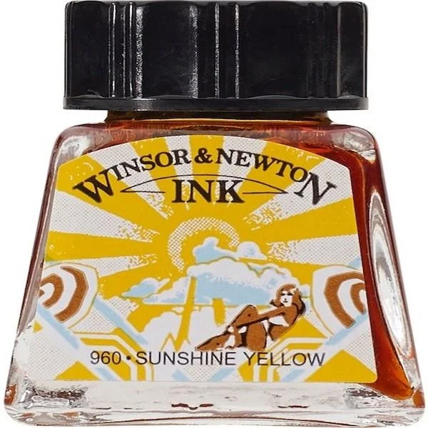 W&N ÇİZİM MÜREKKEBİ DRAWING INK 14 ML SUNSHINE YELLOW 633 WN-1005633