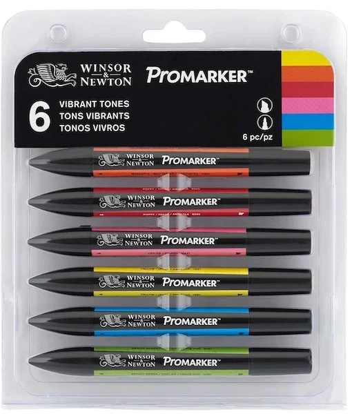 W&N PROMARKER KALEM SET 6 RENK VIBRANT TONES (GÜÇLÜ TONLAR) WN-0290025