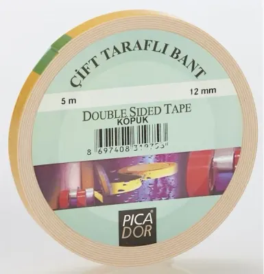 PICADOR ÇİFT TARAFLI BANT KÖPÜK ASKISIZ 4301 12MMX5MT KN001