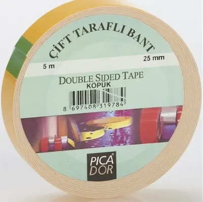PICADOR ÇİFT TARAFLI BANT KÖPÜK ASKISIZ 4301 25MMX5MT KN005