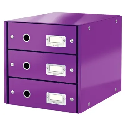 LEITZ EVRAK RAFI WOW C&S 3 ÇEKMECE L-6048 MOR