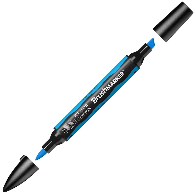 W&N PROMARKER BRUSH KALEM CYAN 207 WN-0204207