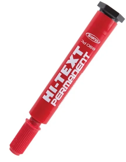 HI-TEXT PERMANENT MARKER KESİK UÇLU 830PCK KIRMIZI (Best)