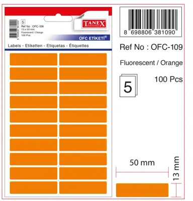 TANEX OFİS ETİKETİ OFC-109 FLORASAN TURUNCU