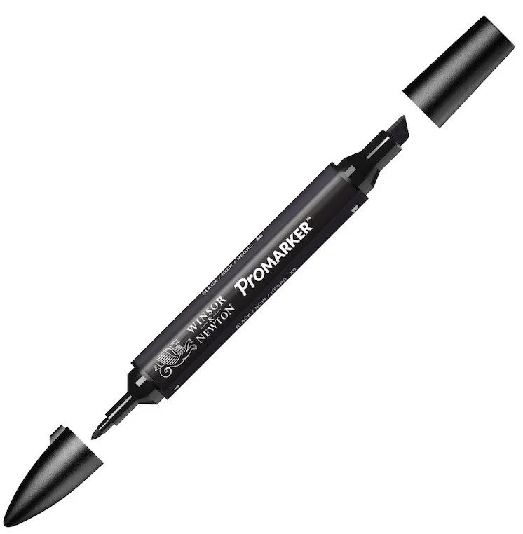 W&N PROMARKER KALEM BLACK 030 (XB) WN-0203030