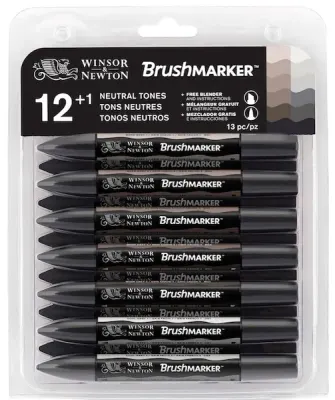 W&N PROMARKER BRUSH KALEM SET 12 RENK GREY TONES (GRİ TONLAR) WN-0290031