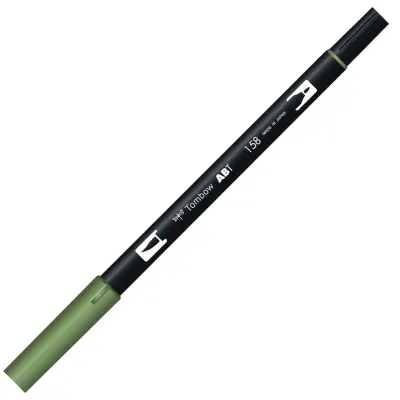 TOMBOW AB-T DUAL BRUSH PEN GRAFİK KALEMİ DARKOLIVE (158) T-AB-T 158