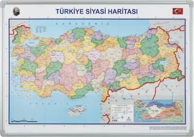 İNTER EĞİTİM HARİTA TÜRKİYE SİYASİ DUVARA MONTE 70X100 814
