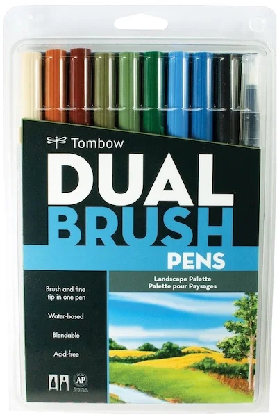 TOMBOW AB-T DUAL BRUSH PEN GRAFİK KALEMİ SETİ 10 RENK LANDSCAPE T-AB-T-10CLA