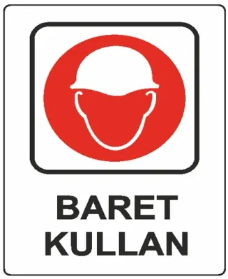 EKSTRAFİX UYARI LEVHASI 204 YUL-418 25x35 CM BARET KULLAN