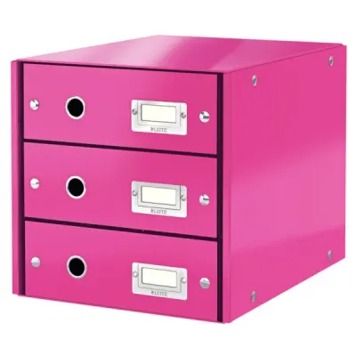 LEITZ EVRAK RAFI WOW C&S 3 ÇEKMECE L-6048 PEMBE