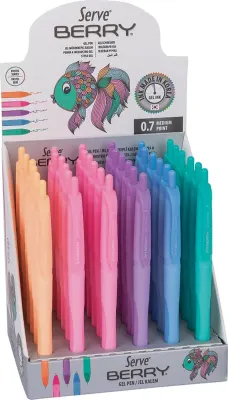 SERVE JEL KALEM BERRY 0.7 STAND 36 LI PASTEL SV-BRGEL0736KTP