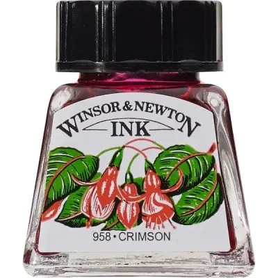 W&N ÇİZİM MÜREKKEBİ DRAWING INK 14 ML CRIMSON 203 WN-1005203