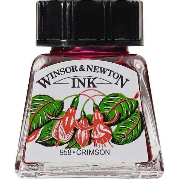 W&N ÇİZİM MÜREKKEBİ DRAWING INK 14 ML CRIMSON 203 WN-1005203
