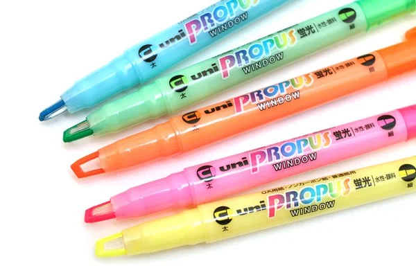 UNİ FOSFORLU KALEM PROPUS PUS-102T/5C ÇİFT UÇ 5 Lİ