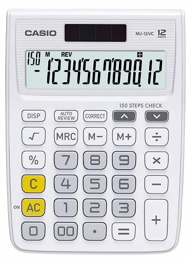 CASIO HESAP MAKİNESİ MASAÜSTÜ MJ-12VC-WE 12 HANE