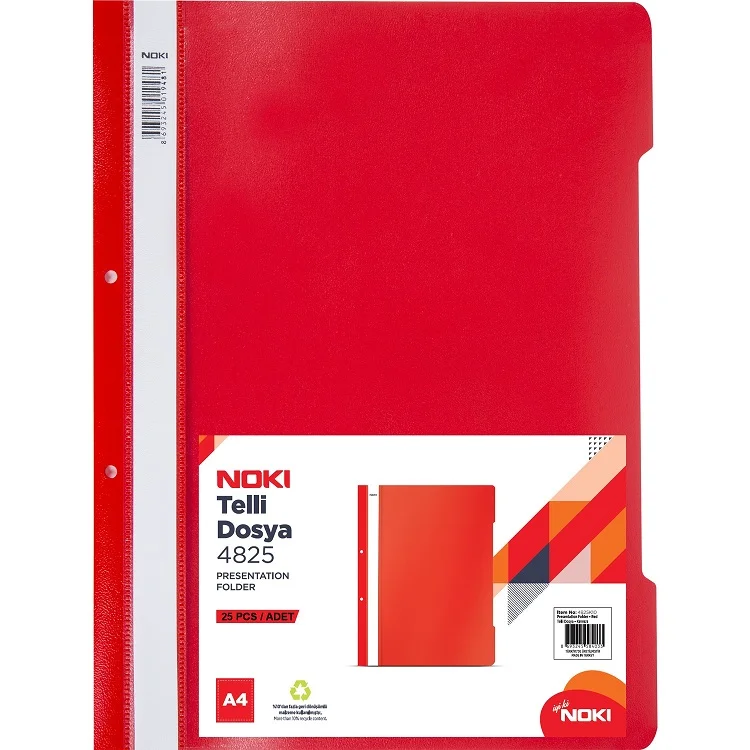NOKİ TELLİ DOSYA XL 4825 KIRMIZI 25 Lİ 4825-80