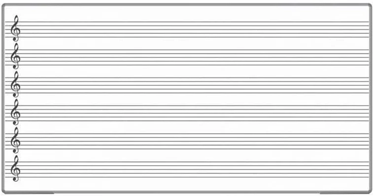 İNTER YAZI TAHTASI DUVARA MONTE NOTALI KLİPSLİ 90X120 776