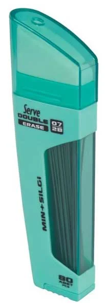 SERVE MİN DOUBLE 0.7 2B + SİLGİ NANE YEŞİLİ 10 LU KARTON SV-DSMNY07-T